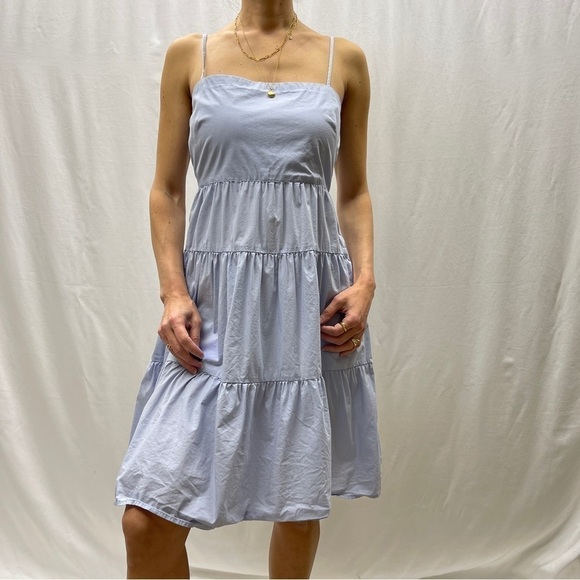 Gap tiered midi dress size 4 cotton blue Summer beach vacation fit and flare - Picture 14 of 14